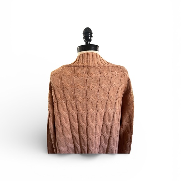 Long Tan Cable Knit Cardigan - Picture 3 of 7